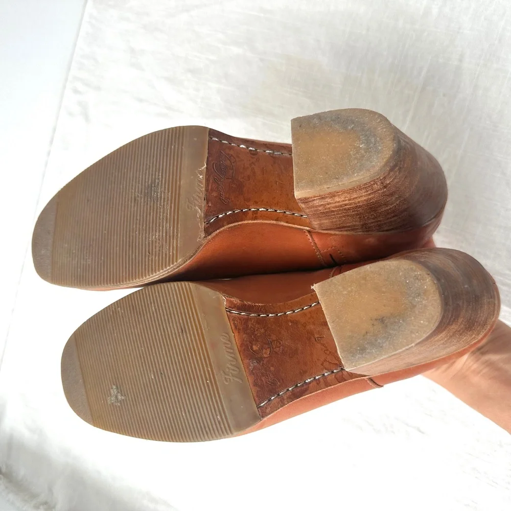 Rachel Comey Mars Leather Ankle Boots Block Heel Casual Whisky‎ Brown 7